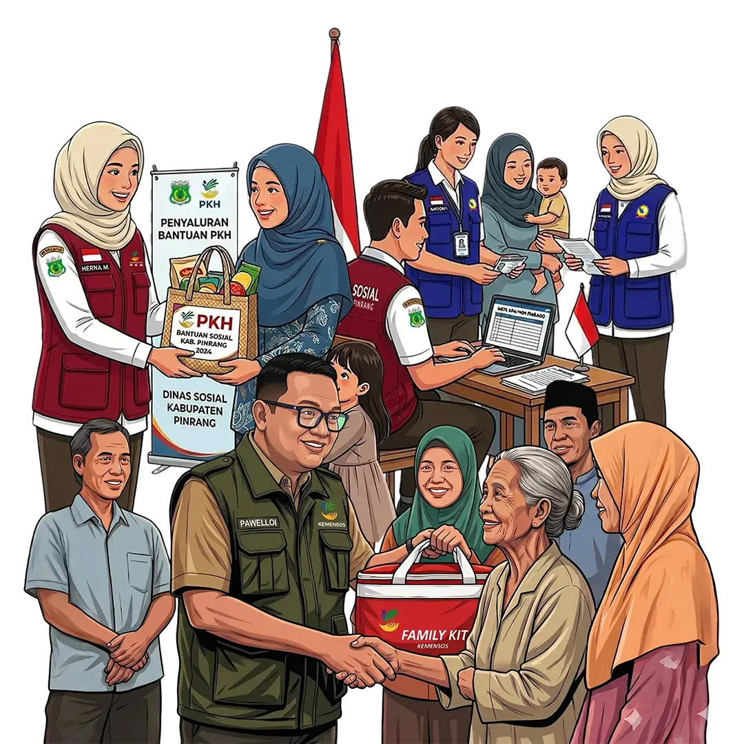 Kantor Dinas Sosial Kabupaten Pinrang melayani masyarakat
